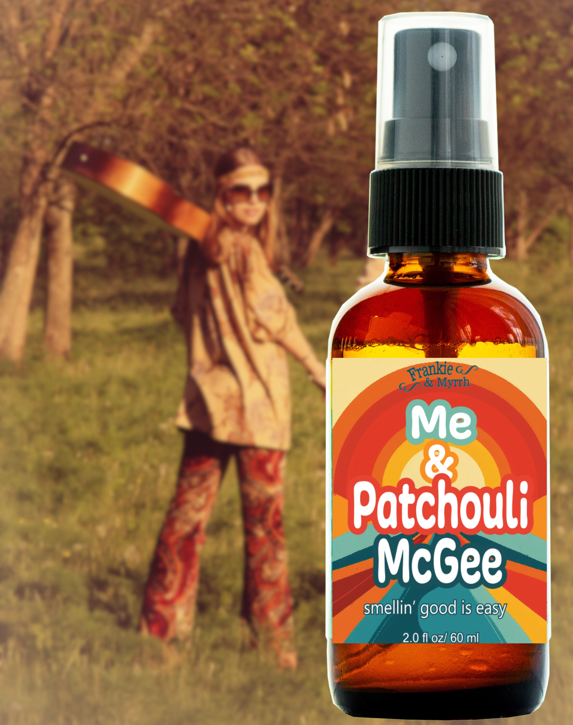 Me and Patchouli McGee Aromatherapy Spray smells like Patchouli and Orange used for Relaxation, Stress Releif, and Anxiety