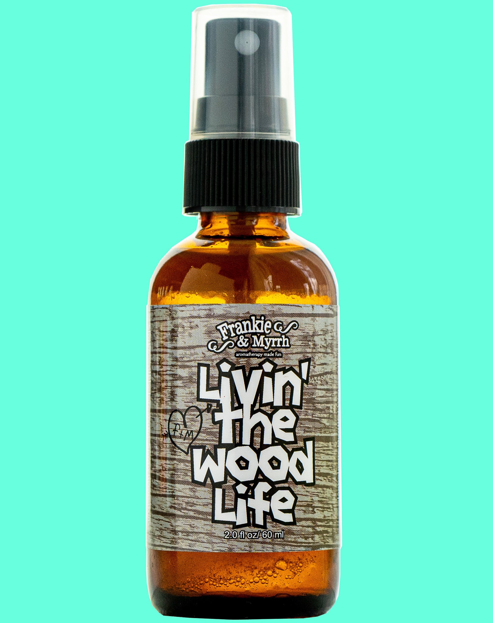 Livin the Wood Life Aromatherapy Spray smells like Vanilla, Patchouli, and Sandalwood used for Relaxation, Stress Releif, and Anxiety