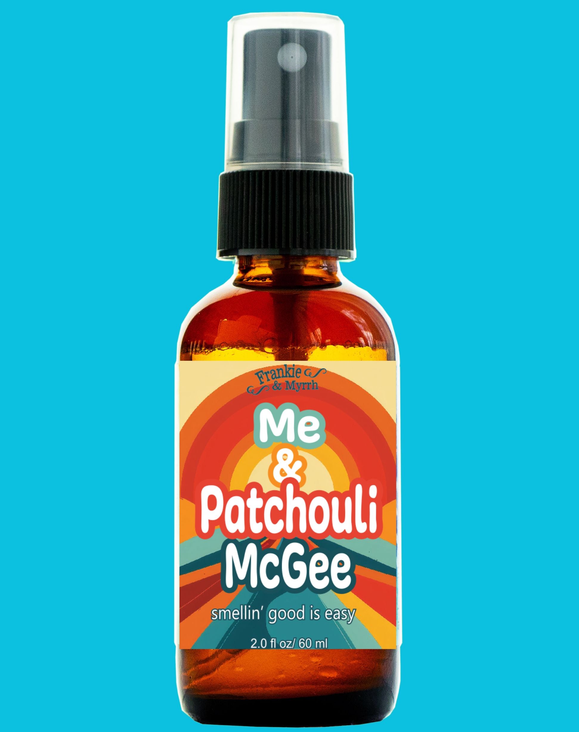 Me and Patchouli McGee Aromatherapy Spray smells like Patchouli and Orange used for Relaxation, Stress Releif, and Anxiety