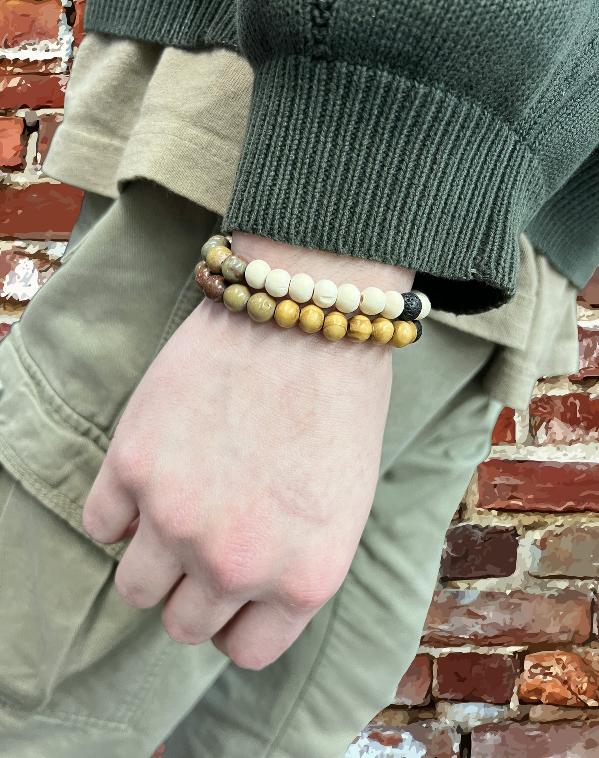 Angst Relief Armband voor Vrouwen - Aromatherapie Essentiële Olie Lava Diffuser, Zebra Jasper Kralen met Love Lock Charme, Mindfulness Zelfzorg, Verjaardag en Vriendschap Kristal Gift Set (maat M