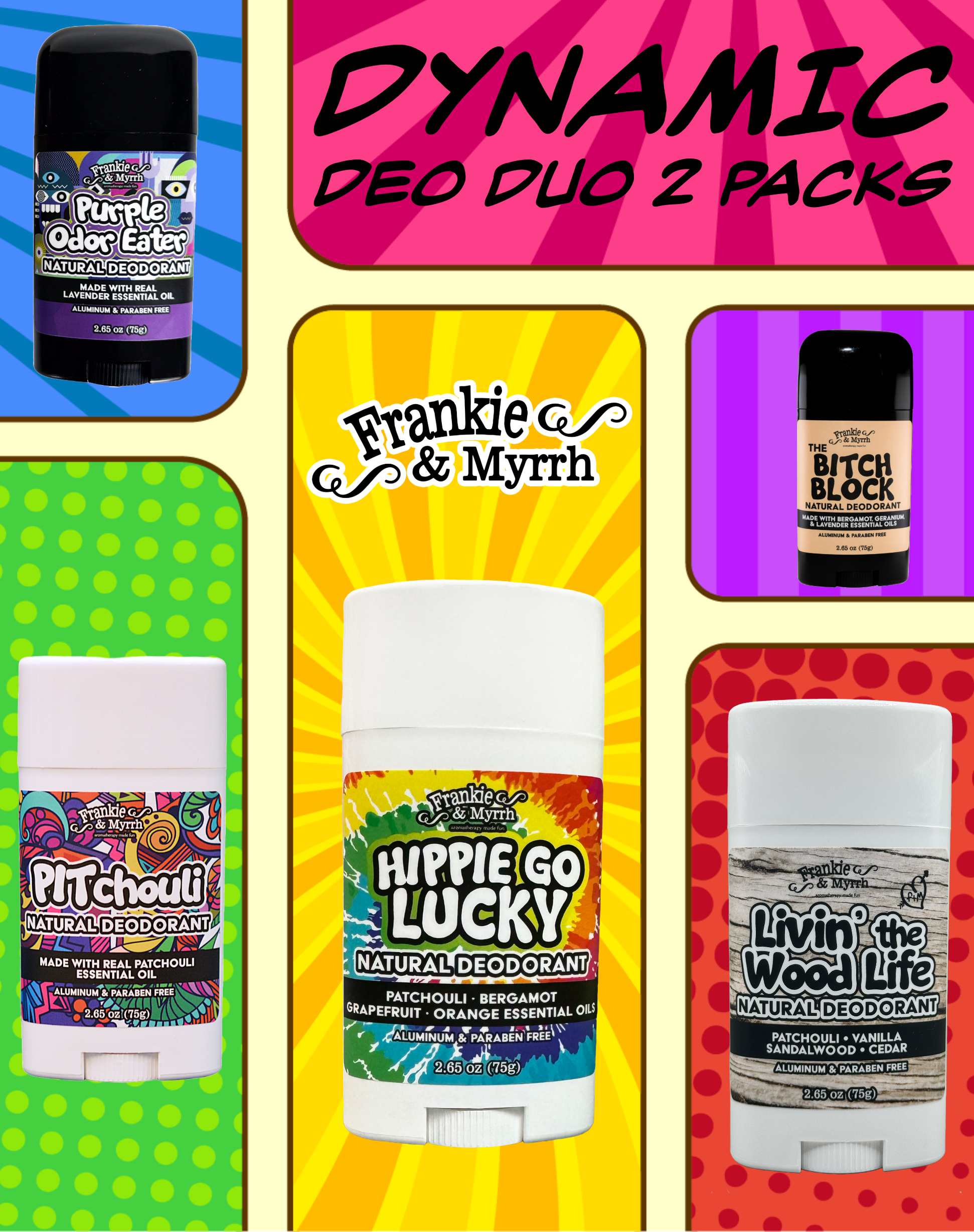 Dynamic Deo Duo Deodorant 2 Pack Bundle | Natural Deodorants