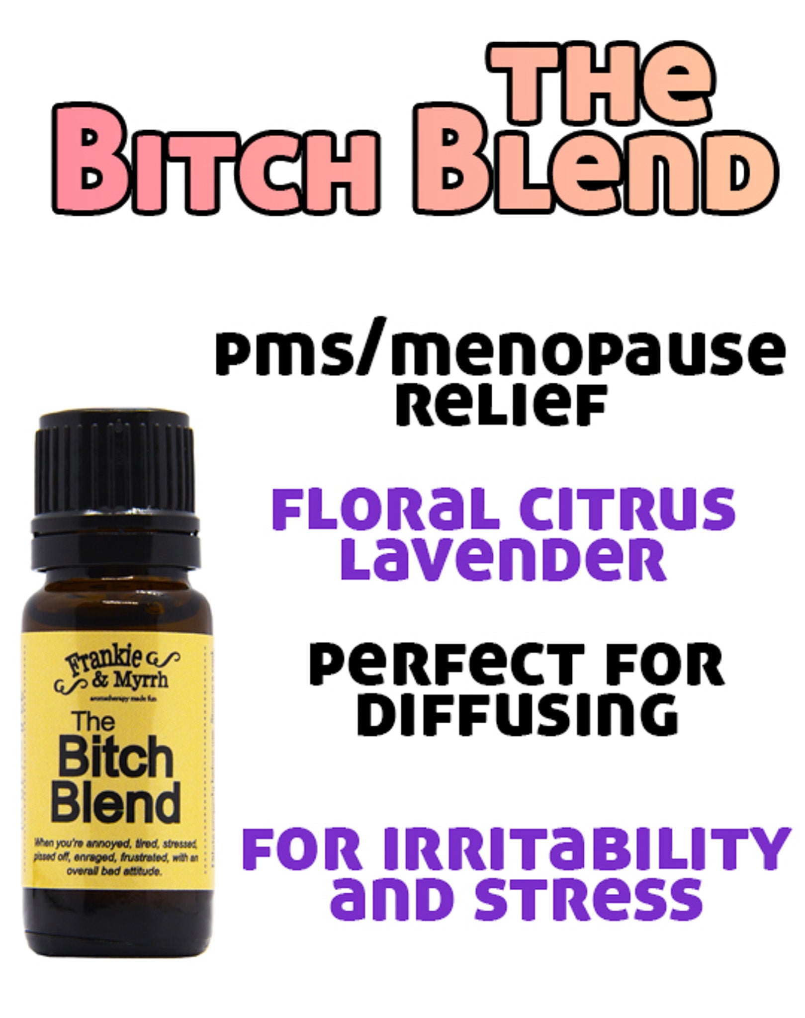 Pms cure oils pms relief bitch oils bitch be gone menopause symptoms gag gift friend gift oils for bitchiness bitchy gift bad attitude adjuster