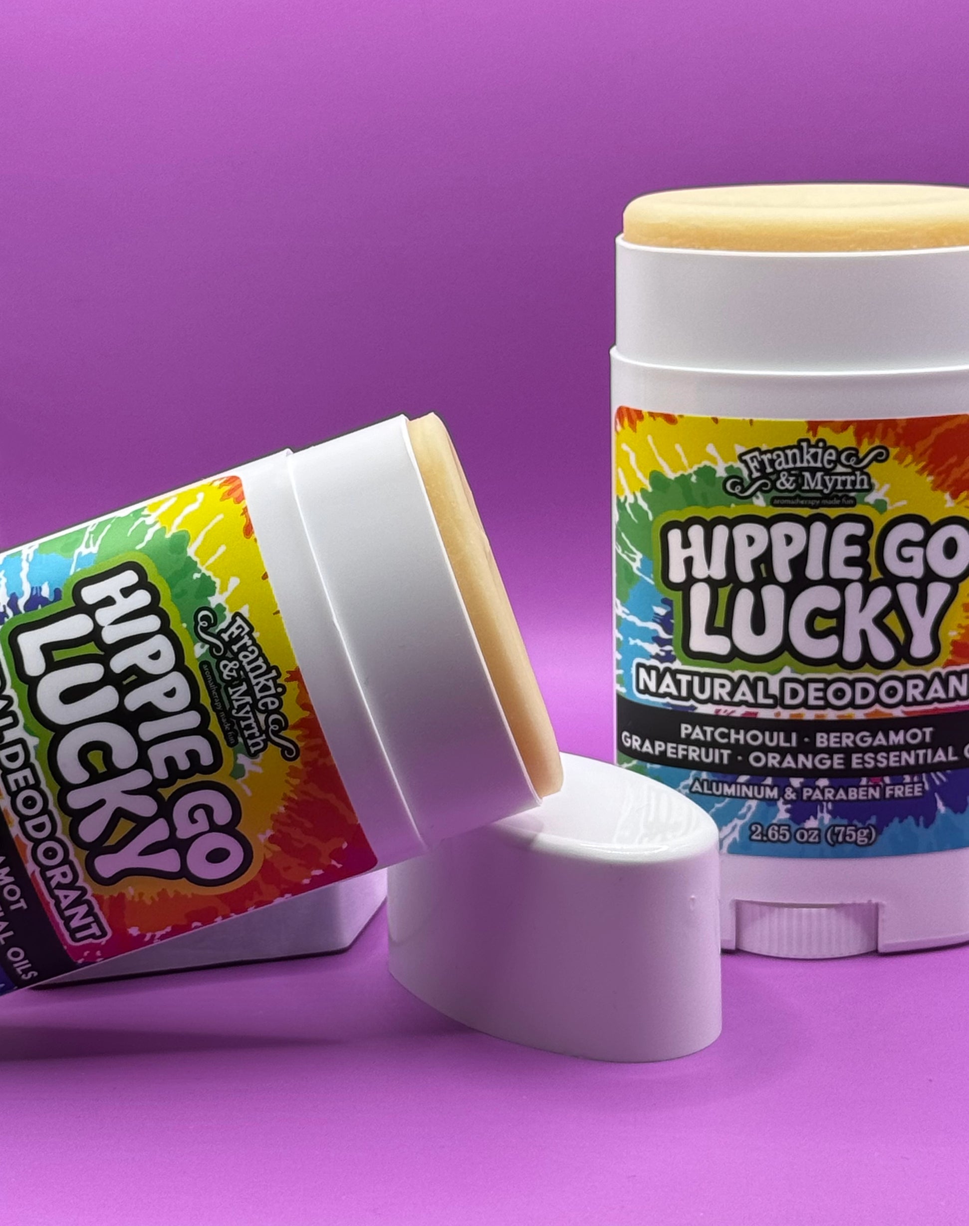 Hippie Go Lucky 2 Pack | Natural Deodorant | Patchouli, Bergamot, Sweet Orange, Grapefruit
