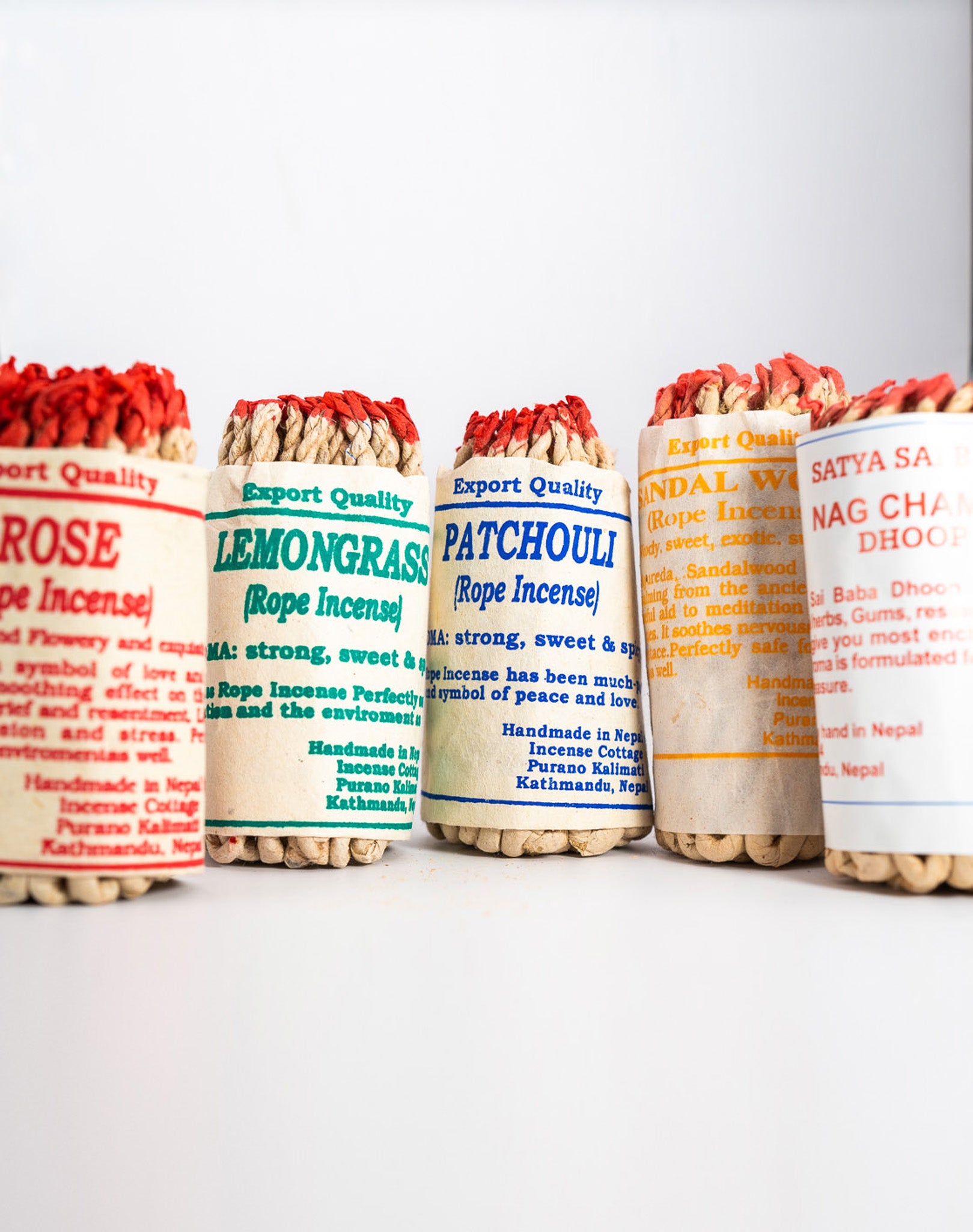 Lemongrass Nepali Incense Rope smells like Lemongrass used for Relaxation, and Air Purification