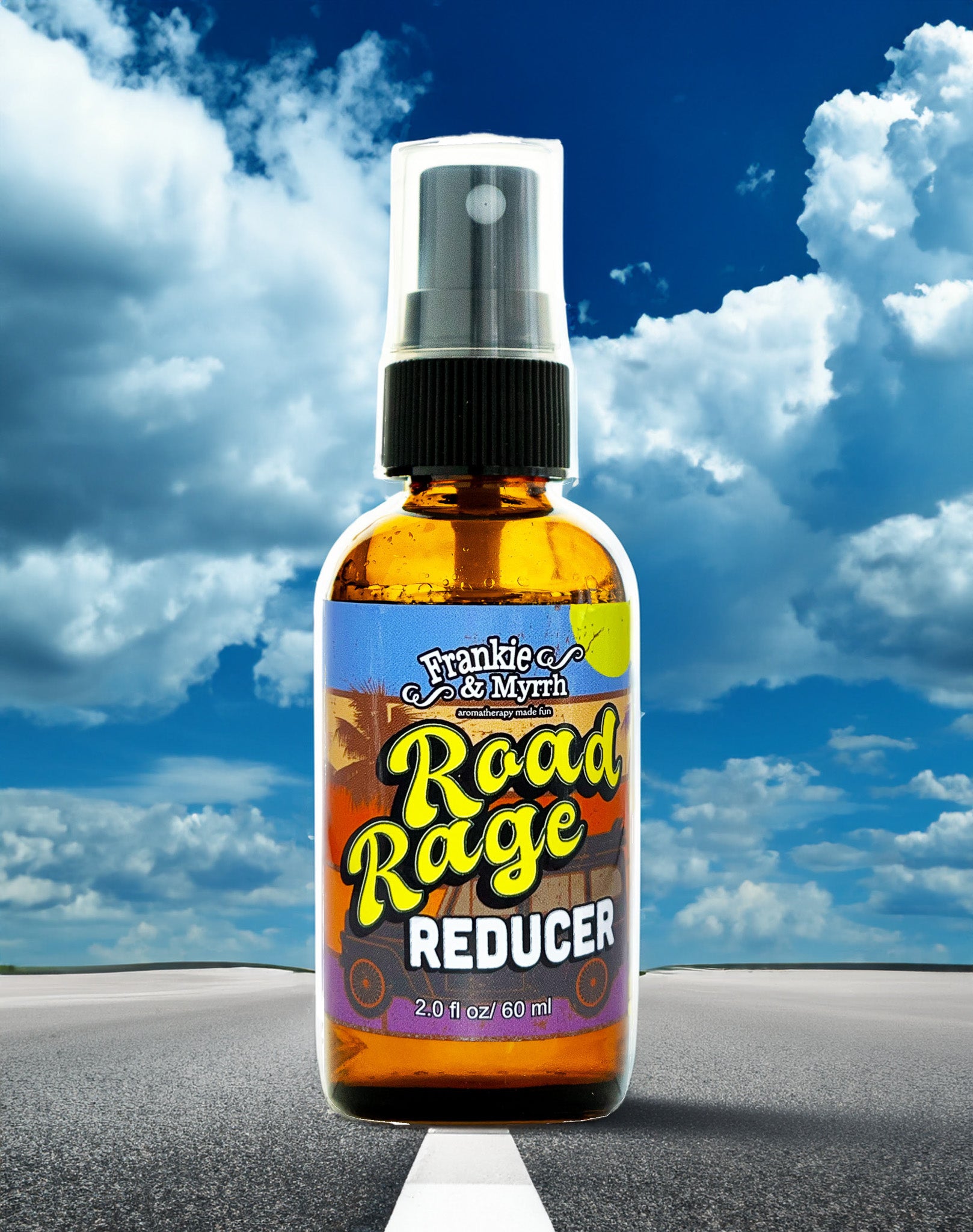 Road Rage Reducer Aromatherapy Spray smells like Balsam Fir and Black Spruce, used for Relaxation, Stress Releif, and Anxiety
