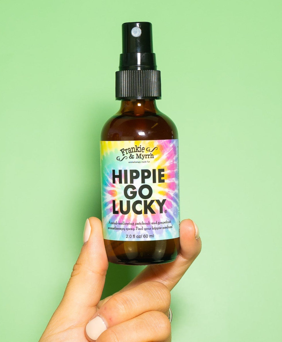 Hippie Go Lucky Aromatherapy Spray hippy cologne hippe smell hippie perfume pachouli cologne smells like Patchouli and Grapefruit used for Relaxation, Stress Releif, and Anxiety