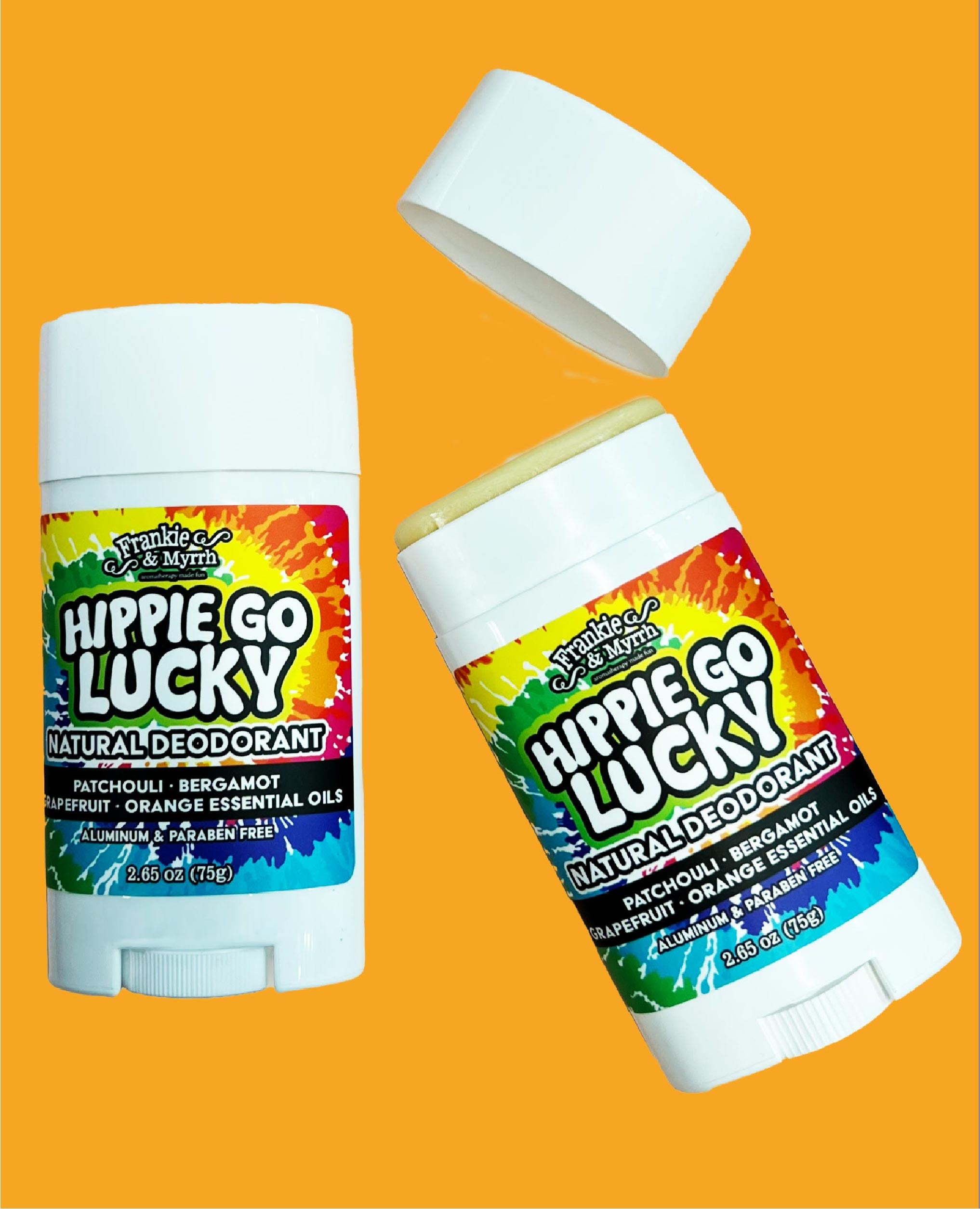 Hippie Go Lucky 2 Pack | Natural Deodorant | Patchouli, Bergamot, Sweet Orange, Grapefruit