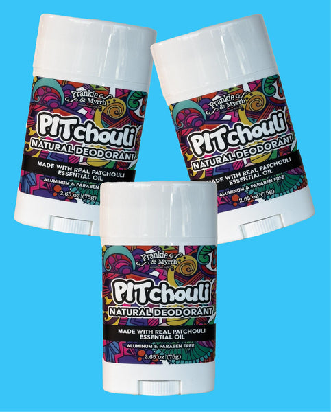 PITchouli 3 Pack | Natural Deodorants | Patchouli | Frankie and Myrrh