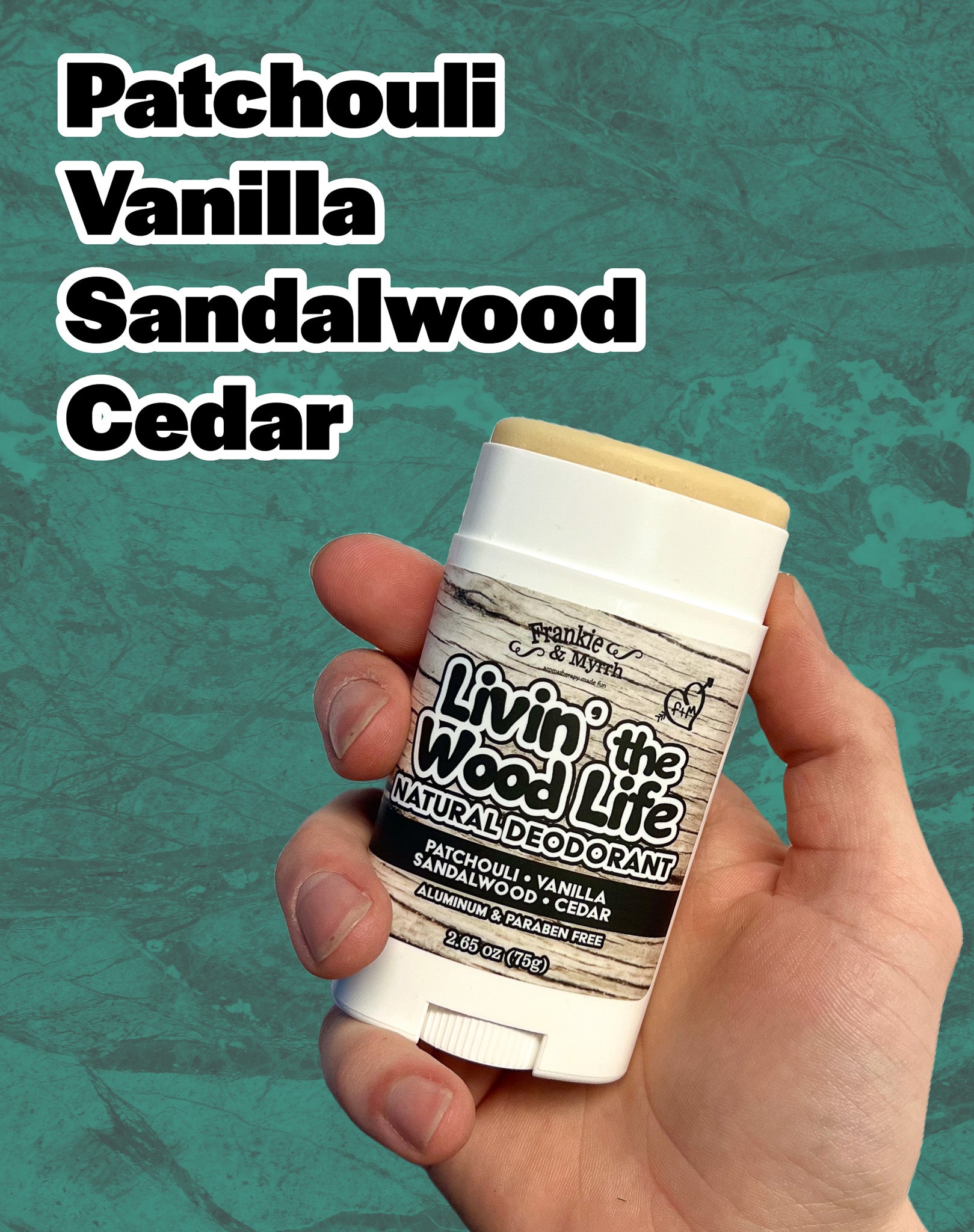 Livin' The Wood Life Lot de 2 déodorants naturels | Patchouli, vanille, cèdre, bois de santal