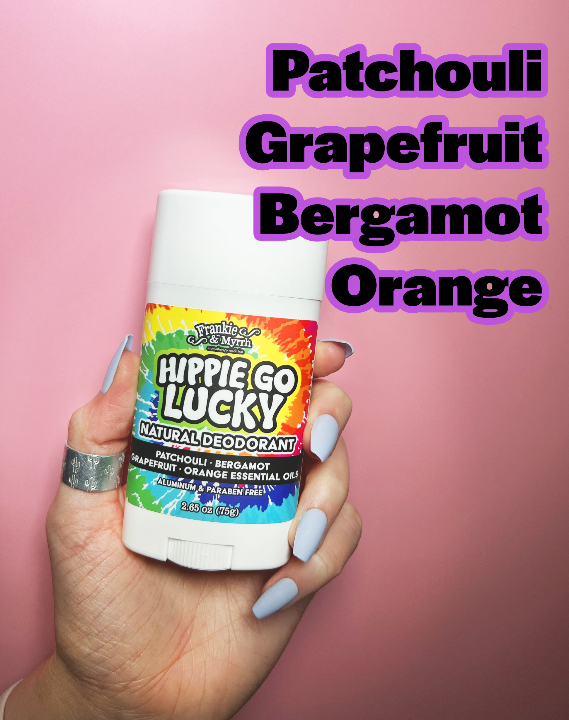 Hippie Go Lucky | Natural Deodorant | Patchouli, Bergamot, Sweet Orange, Grapefruit