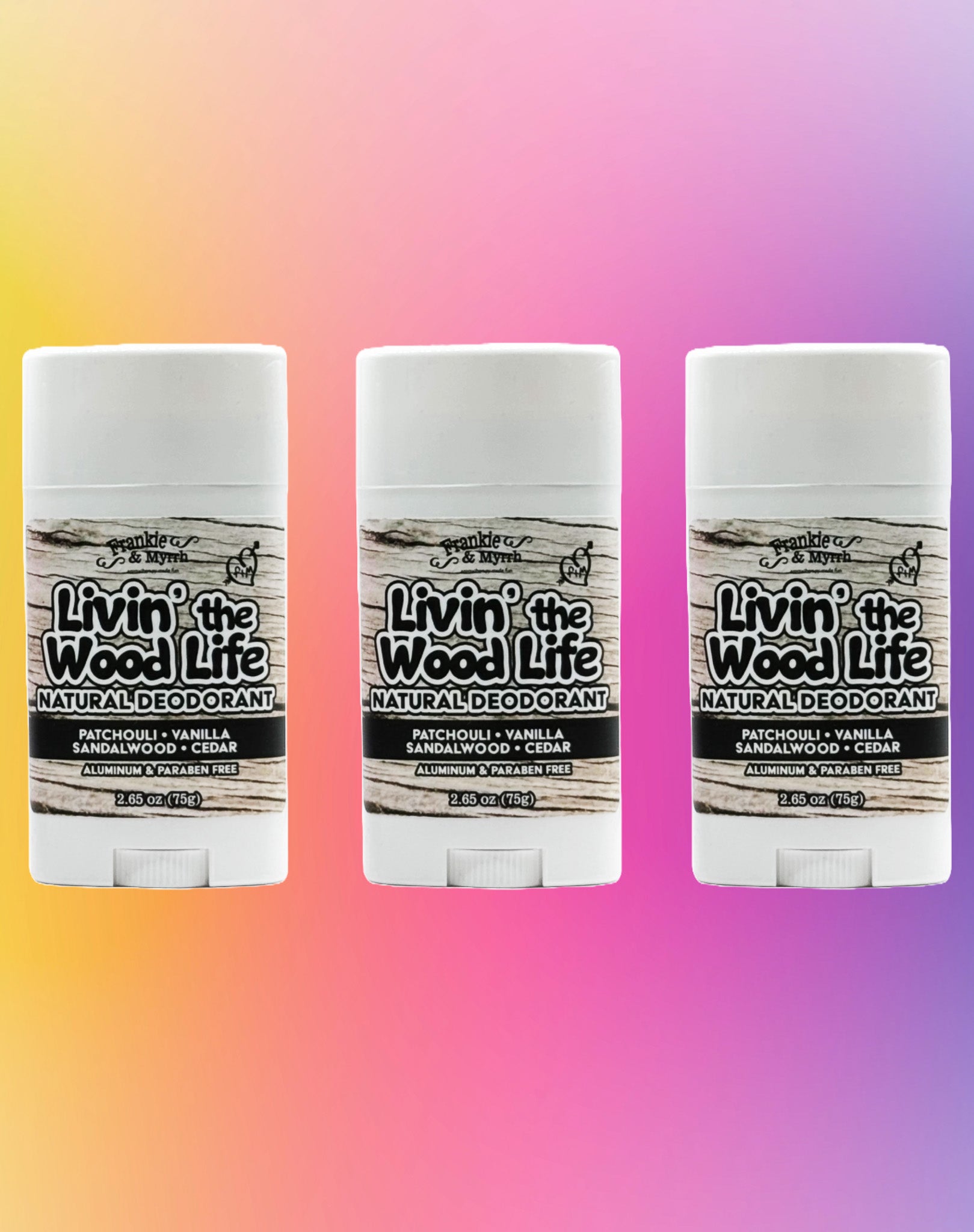 Livin' The Wood Life Lot de 3 déodorants naturels | Patchouli 