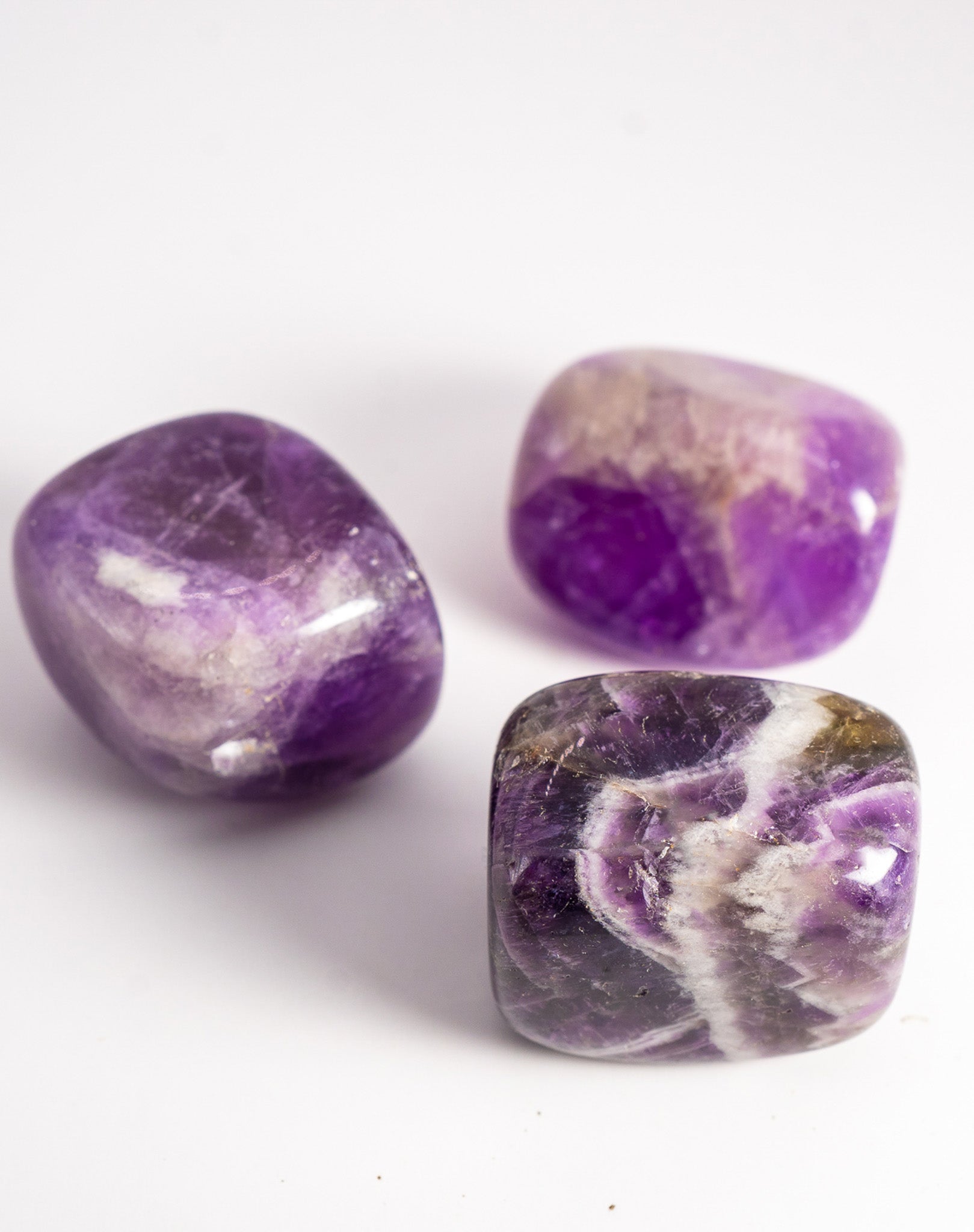 Amethyst-Trommelkristalle, 3er-Set (1 Zoll)