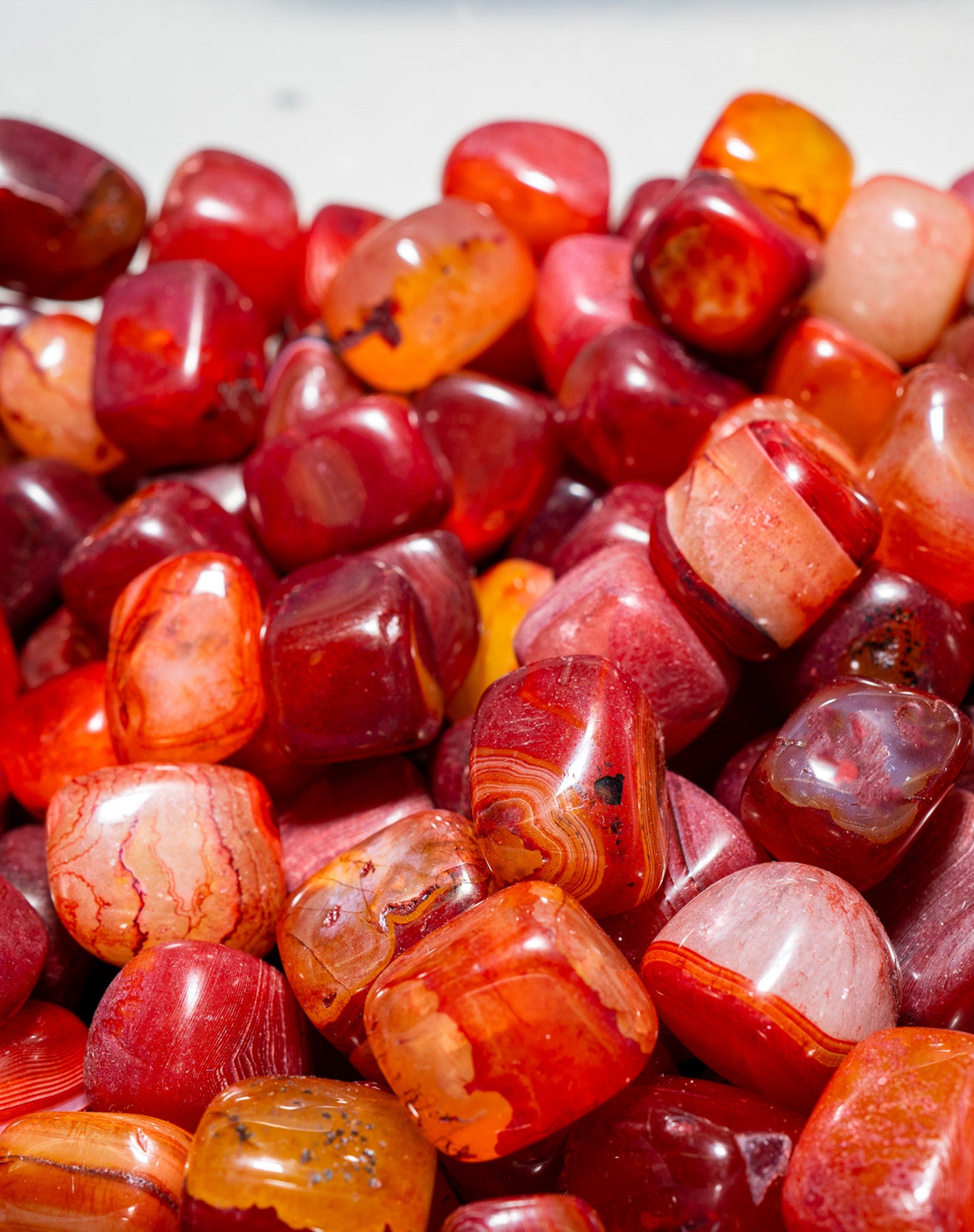 Red Agate Tumbled Crystals Set of 3 (1 Inch)