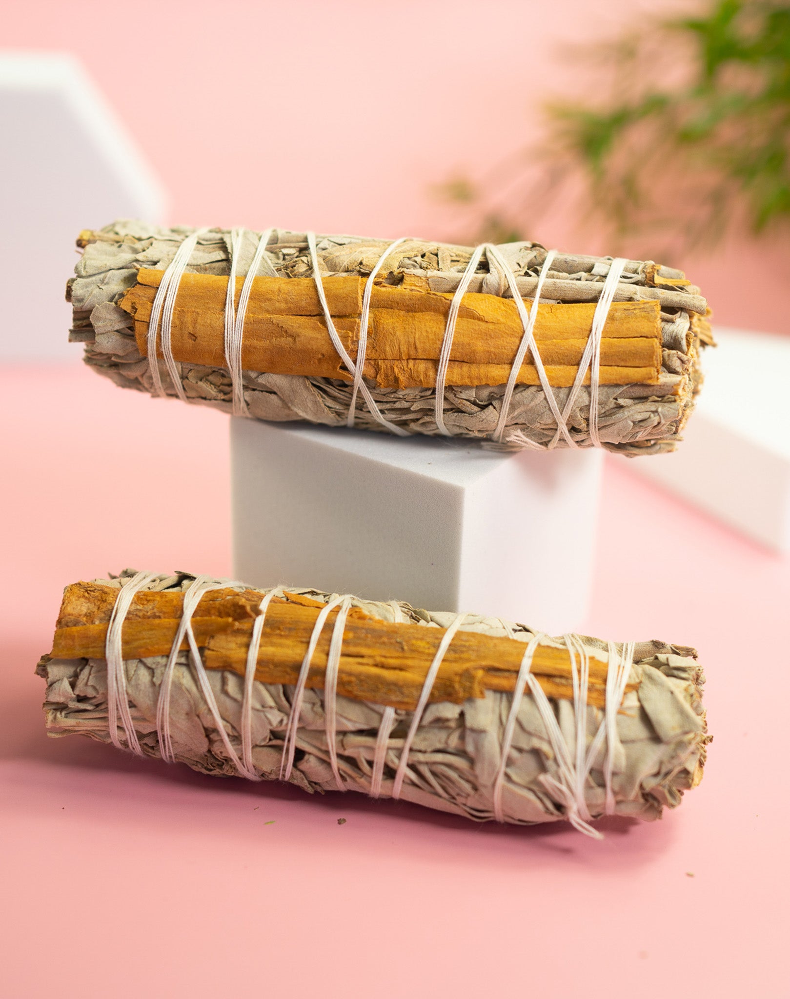 2 Pack White Sage w/ Cinnamon 4" Smudge Stick