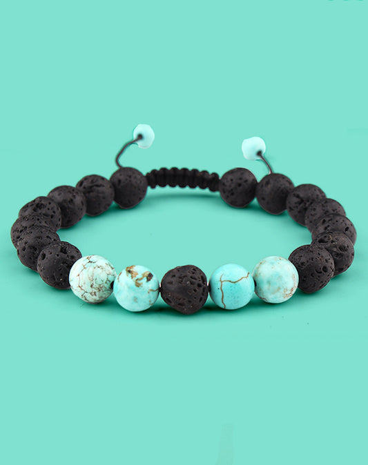 Turquoise Lava Stone/Crystal Aromatherapy Bracelet Diffuser | Adjustable/Jewelry