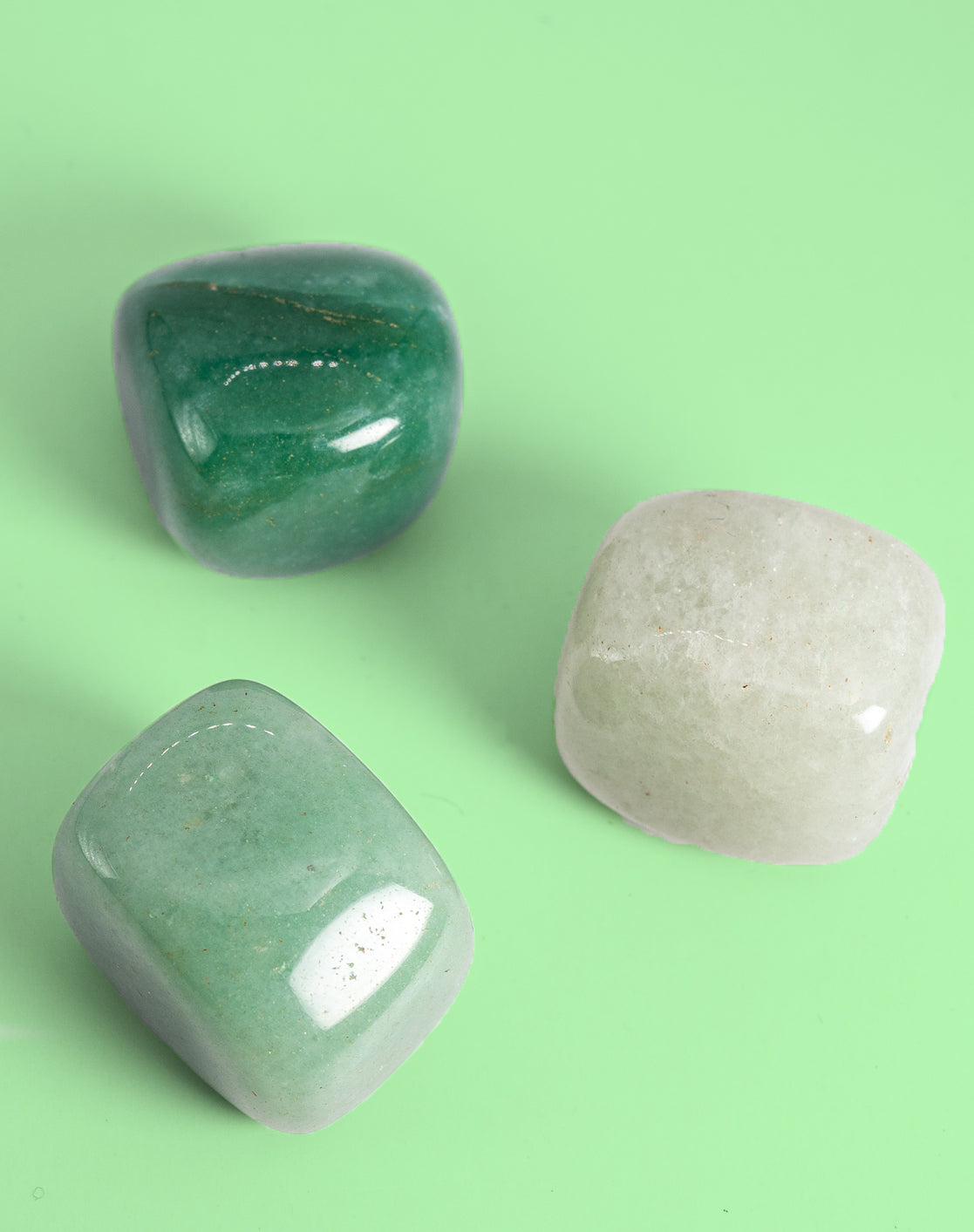 Green Aventurine Tumbled Crystals Set of 3 (1 Inch)