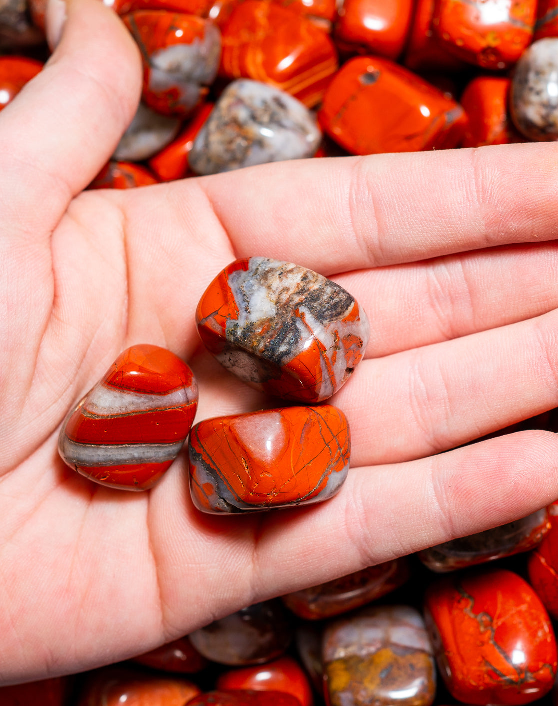 Red Jasper Tumbled Crystals Set of 3 (1 Inch)