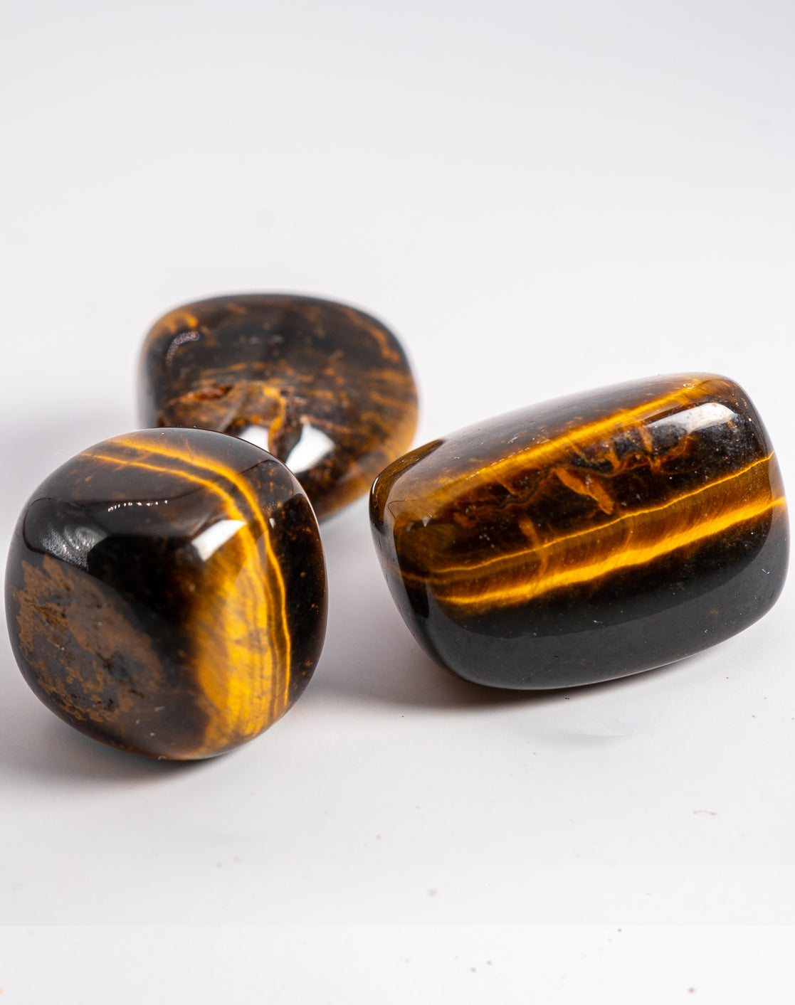 Tiger's Eye Tumbled Crystals Set of 3 (1 Inch)